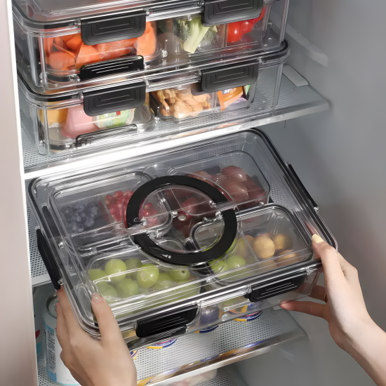 4-Compartment Plastic Tupperware